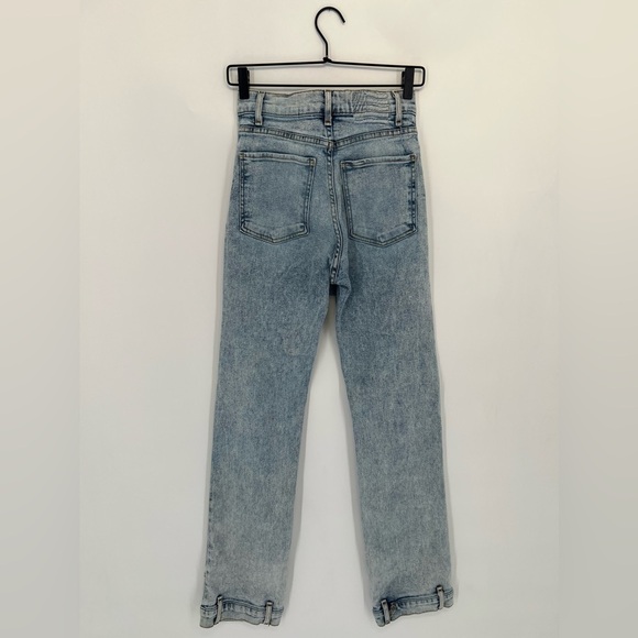 Revice Denim Reversed Bottom Cuffed Hem High Rise Straight Leg In Legally Blue - Picture 7 of 8